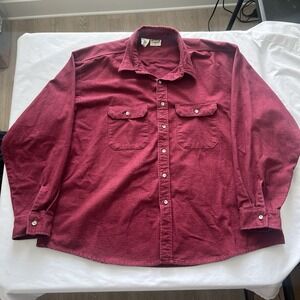 VTG Five Brother Chamois Shirt Men 3XL Red Long Sleeve Flannel USA Made
